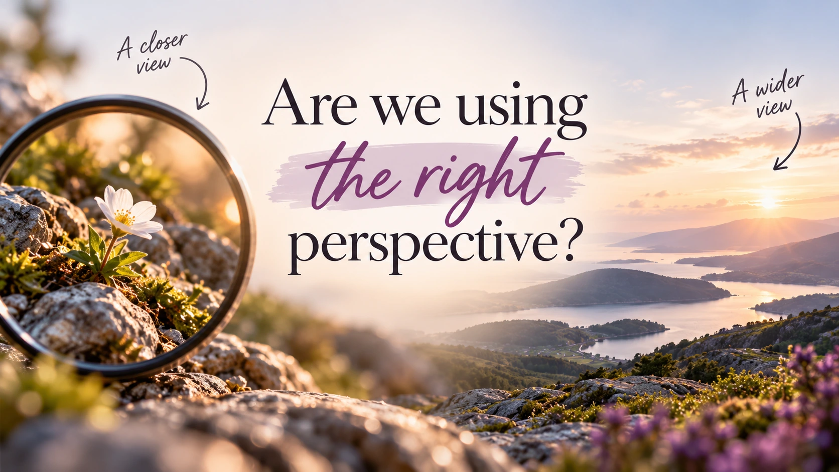 Changing perspective by looking at life from a wider or closer point of view